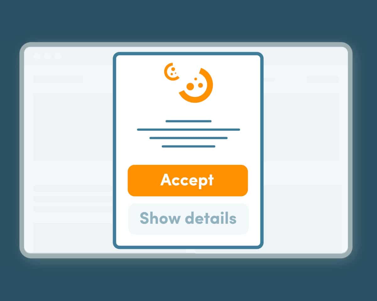 A cookie banner using dark patterns. The reject button is almost invisible but the accept button is highlighted.