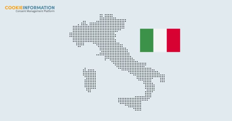 Image of Italy with an Italian flag text: new cookie guidelines in Italy